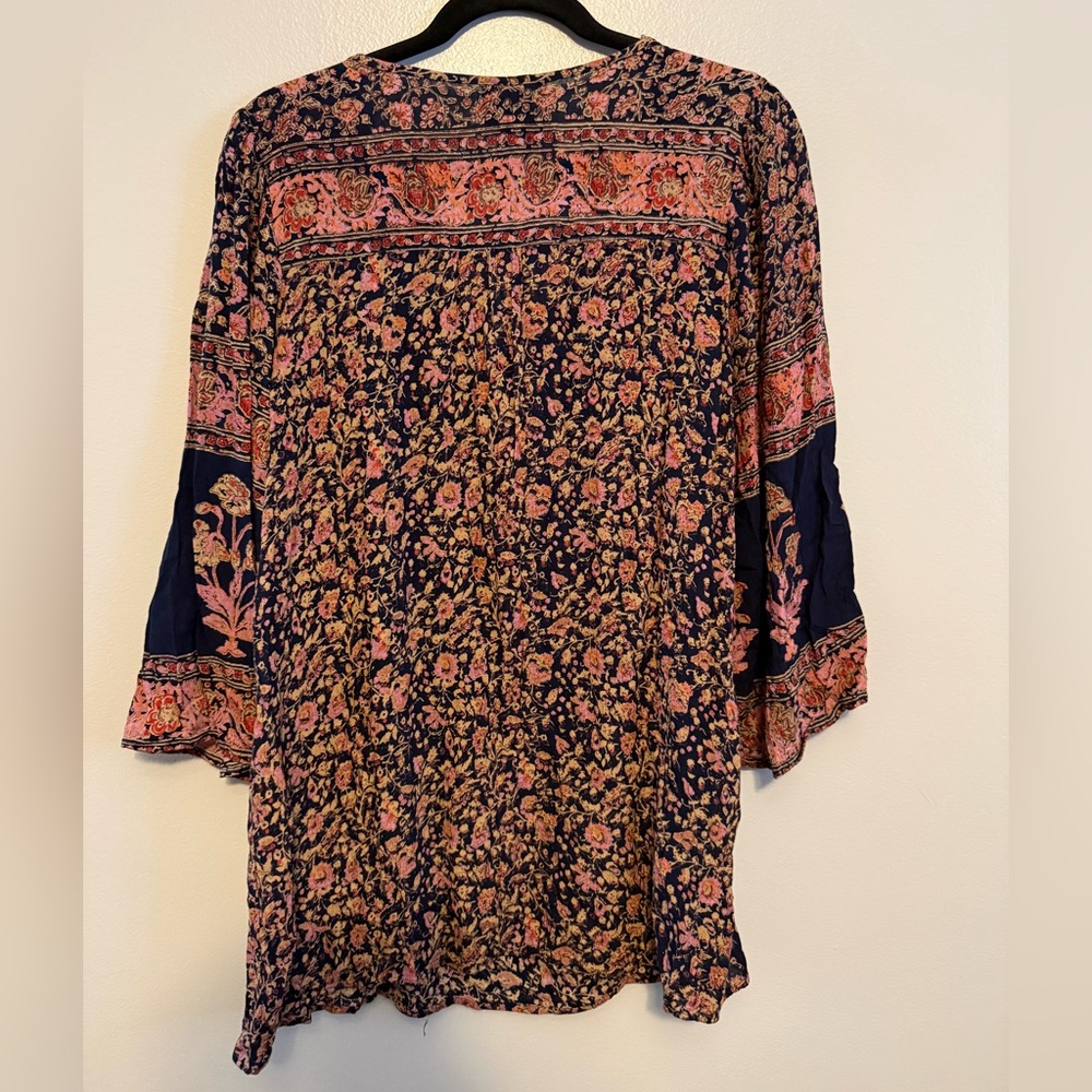 Angie Multicolor Floral Tunic Top - Picture 2 of 3